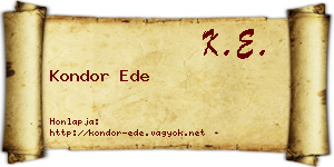 Kondor Ede névjegykártya